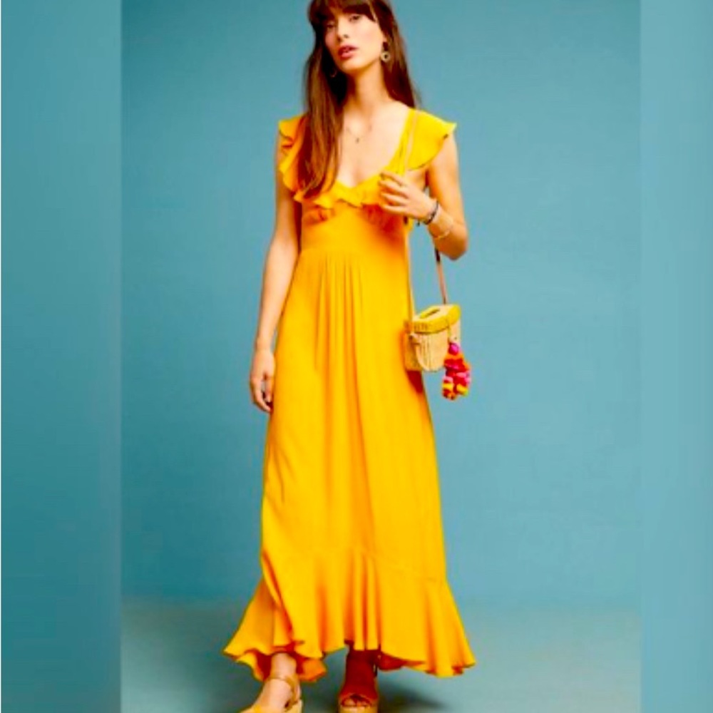 Anthropologie Larke Belle Maxi Ruffle Dress